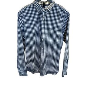 Old Navy Blue and White Checkered Men's Shirt